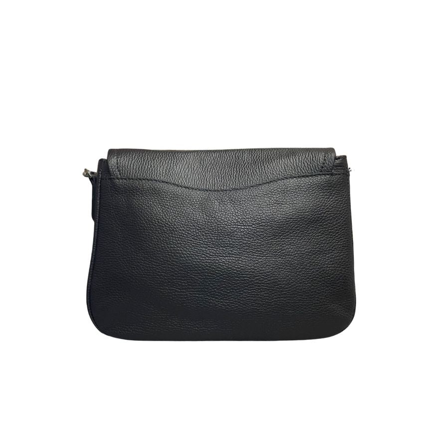 Italienische Leder Henkeltasche für den Alltag - Schultertasche mittelgroß, schlicht