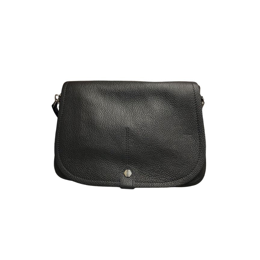 Italienische Leder Henkeltasche für den Alltag - Schultertasche mittelgroß, schlicht