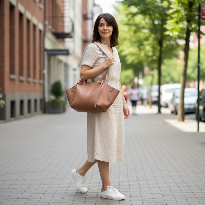 Italienische Damen Einkaufstasche-Shopper Tasche aus Echtleder: Stilvoll & trendy