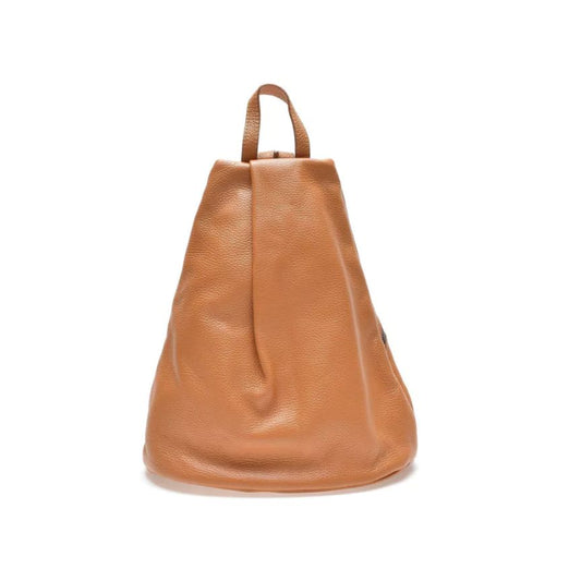 italienische lederrucksack mit stabilem tragegriff bronze braun farbe