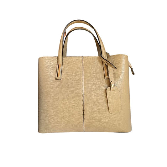 Beige damen leder umhängetasche aus Italien fürs Büro, Alltag und besondere Anlässe