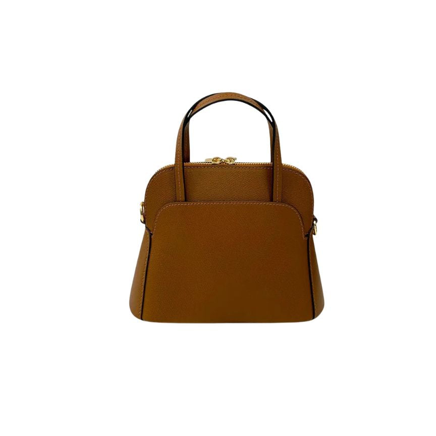 "Iman" - Minimalistische Damenhandtasche aus Leder mit Henkeln und 2 Fächern