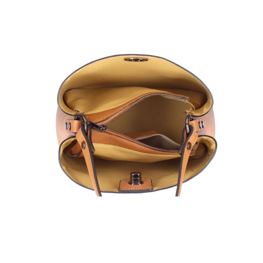 Mittelgroße Echtleder Henkeltasche aus Italien - vielseitig, elegant & zeitlos