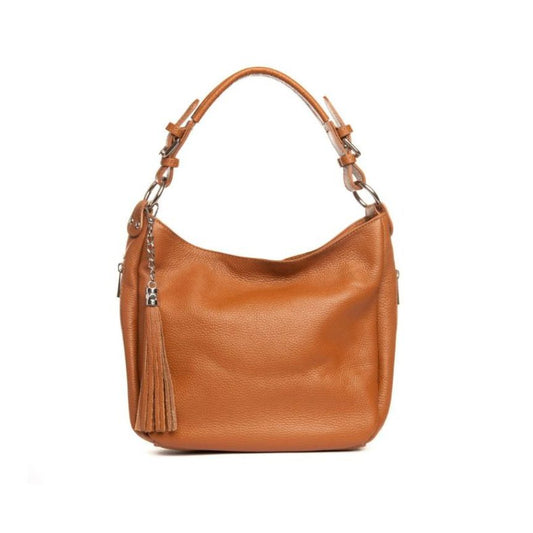 Mittelgroße Leder Shopper-Tasche mit praktischen Seitentaschen für Damen