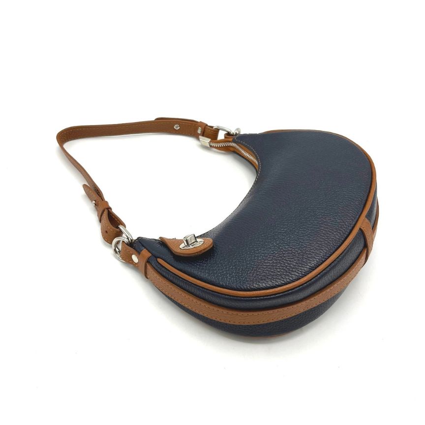 Schultertasche aus echtem Leder - klein, trendy aus Italien
