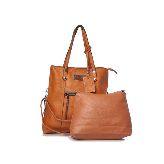 Damen Shopper Tasche mit Fronttasche - 2-Teiliges Set & Geräumig