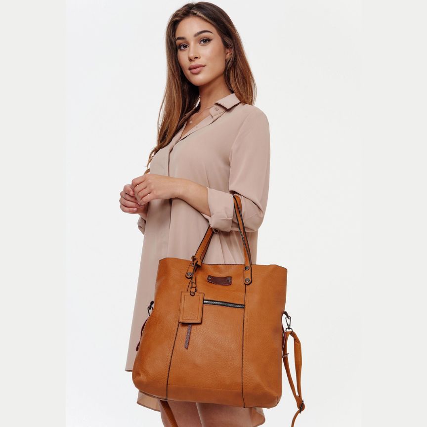 Damen Shopper Tasche mit Fronttasche - 2-Teiliges Set & Geräumig