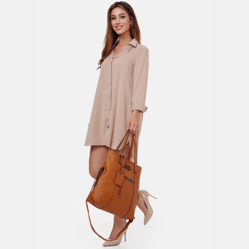 Damen Shopper Tasche mit Fronttasche - 2-Teiliges Set & Geräumig