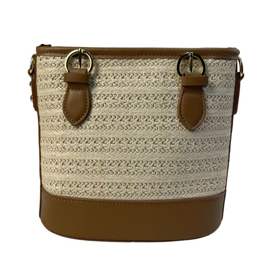 Sommerliche Crossbody Bag gewebtes Design braun für Party, Events und Alltags