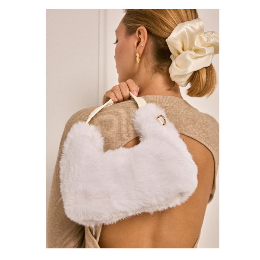 Stilvolle Damen Handtasche mit Faux-Fell - weich, elegant und trendy