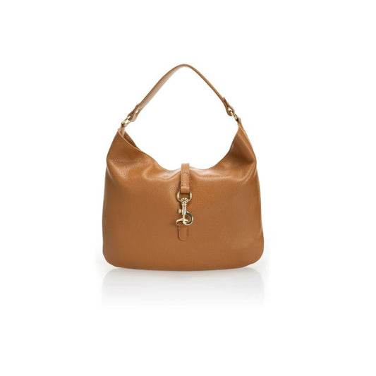 "Sara" - Elegante Lederhandtasche mit Henkel und goldfarbenen Details
