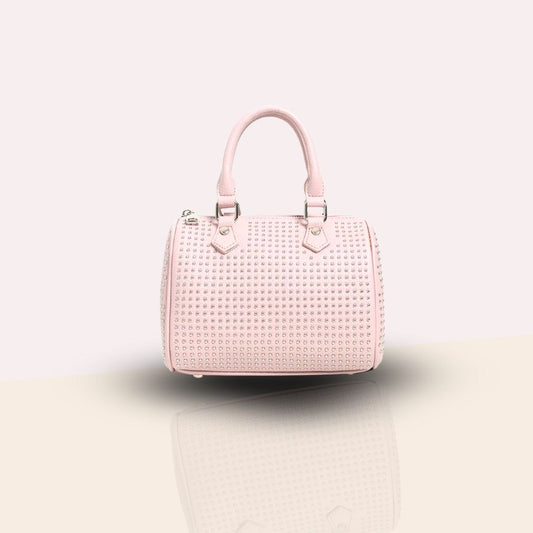 Stylische Damen Crossbody Bag mit Nieten rosa