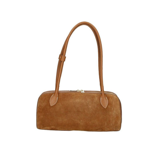 Trendige Damen Lederhandtasche in Barrelform mit langen Henkeln - elegant & modern