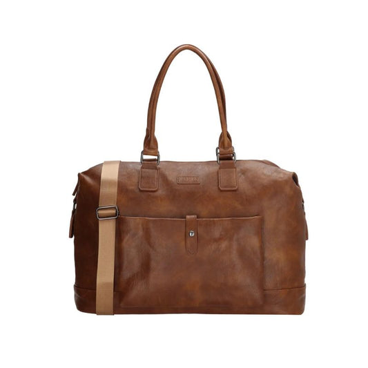 Unisex Weekender Reisetasche mit Fronttasche, Tragegriffen und Schulterriemen bronze braun