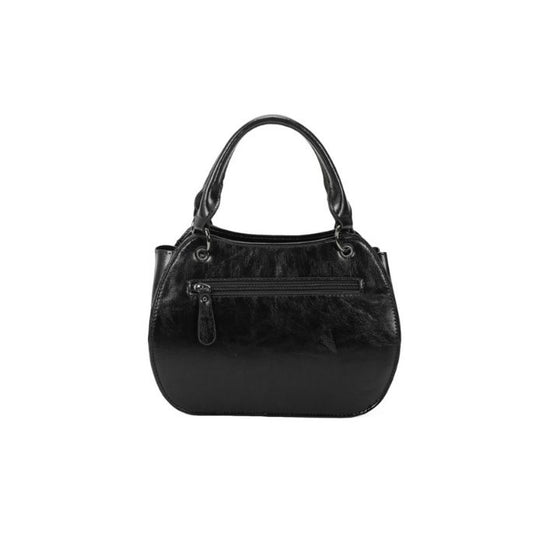 Rückseite elegante Damen Rund Tasche schwarz