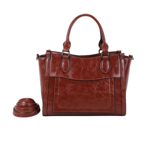 elegante Tragetasche mit vielen Fächern, Tragegriffen und abnehmbarem Gurt camel Farbe