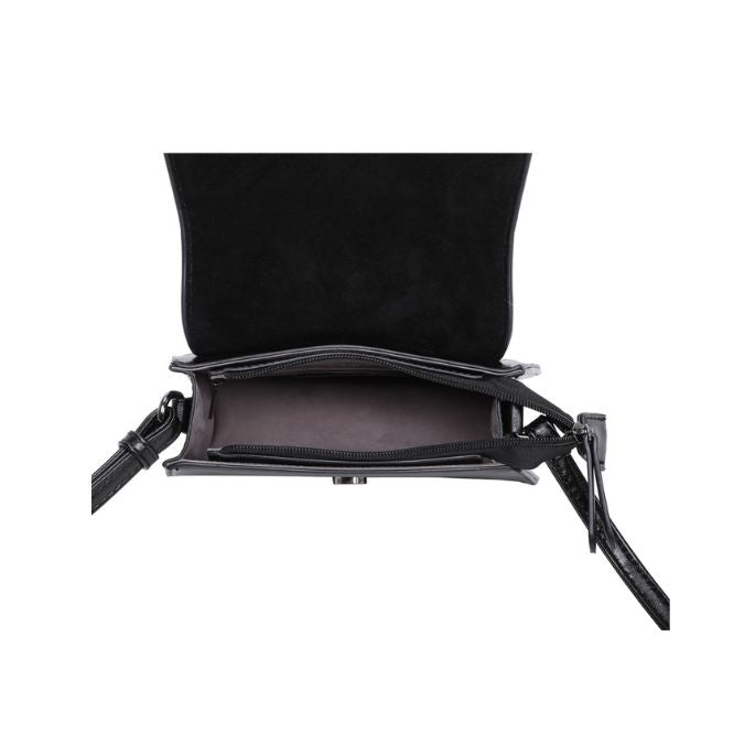 Draufsicht Innenansicht moderne elegante Mini Umhängetasche Magnetverschluß