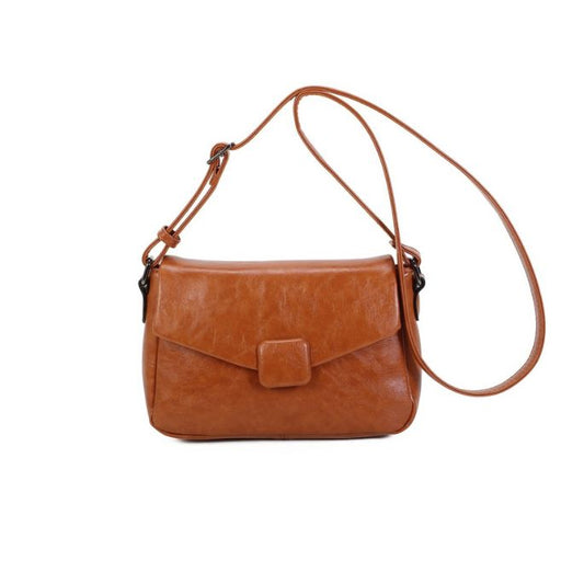 klassische Designer Umhängetasche braun Magnetverschluß