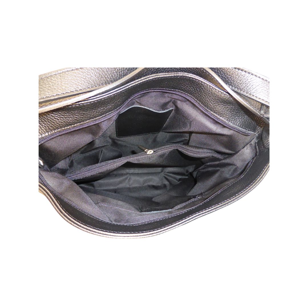 Innenansicht  Damen Leder Umhängetasche mit Rucksackfunktion