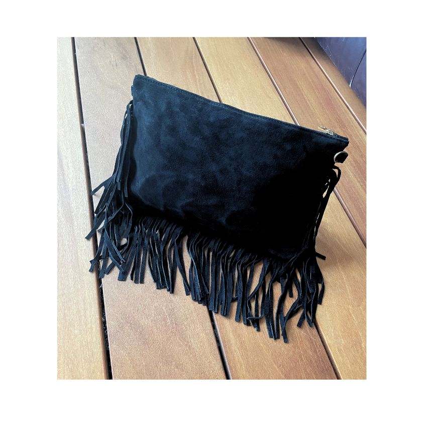 Elisabeth - Wildleder Crossbodybag mit Fransen - Boho-Style
