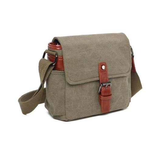 Stabile Messengertasche aus Canvas mit praktischen Seitentaschen und modische Schultergurt