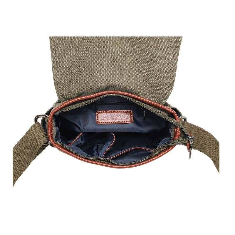 Stabile Canvas Messenger Tasche mit Seitentaschen - Alltag