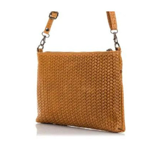 elegante Italienische Leder Handtasche Webmuster für besondere Anlässe