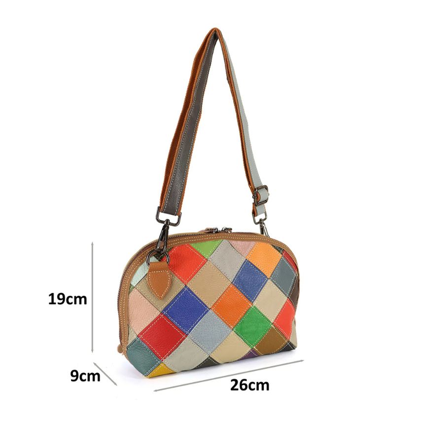 Bunte italienische Damen Blumenmuster Lederhandtasche für Alltag und Events
