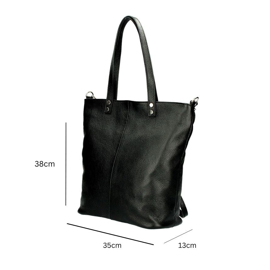 Geräumige Damen Echtleder Schultertasche - eleganter Shopper mit stabilen Henkeln
