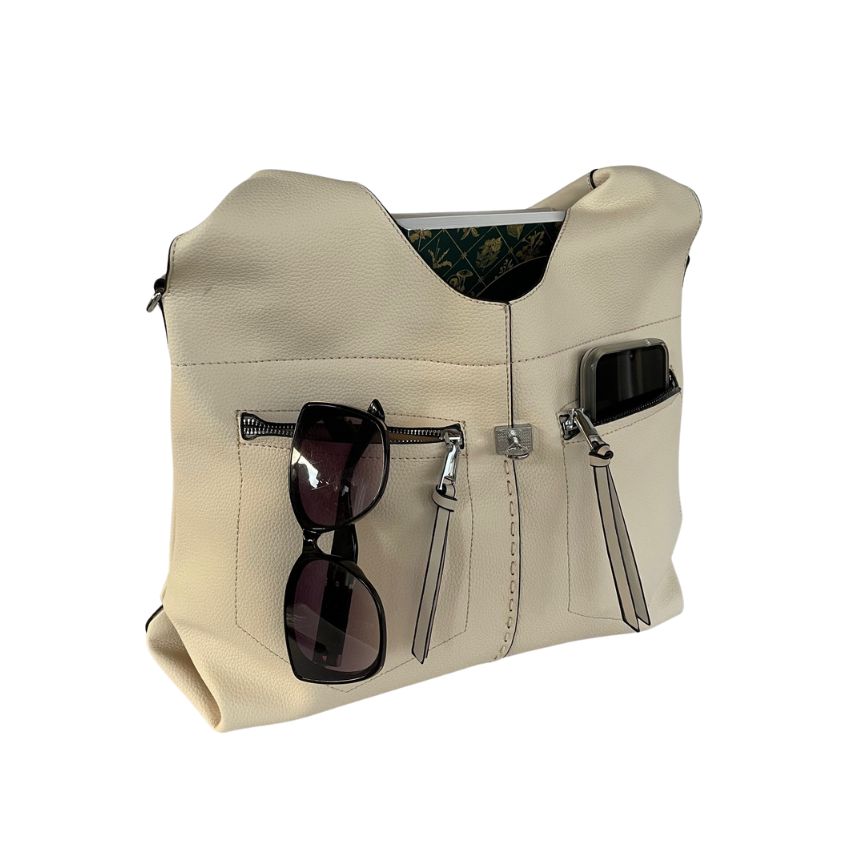 Schultertasche lässige Damen Umhängetasche mittelgroßbeige