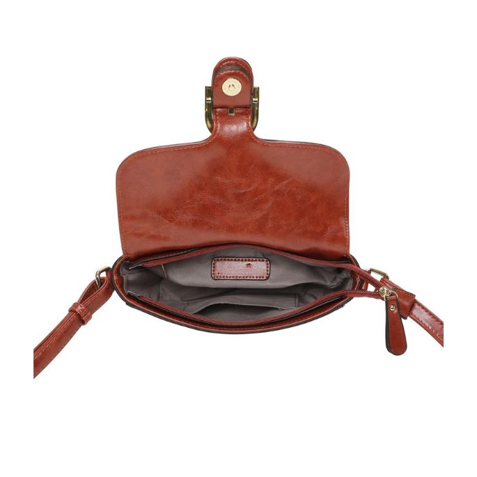 Draufsicht Innenansicht Mini-Abendtasche-Stoffoptik Materialmix zweifarbig