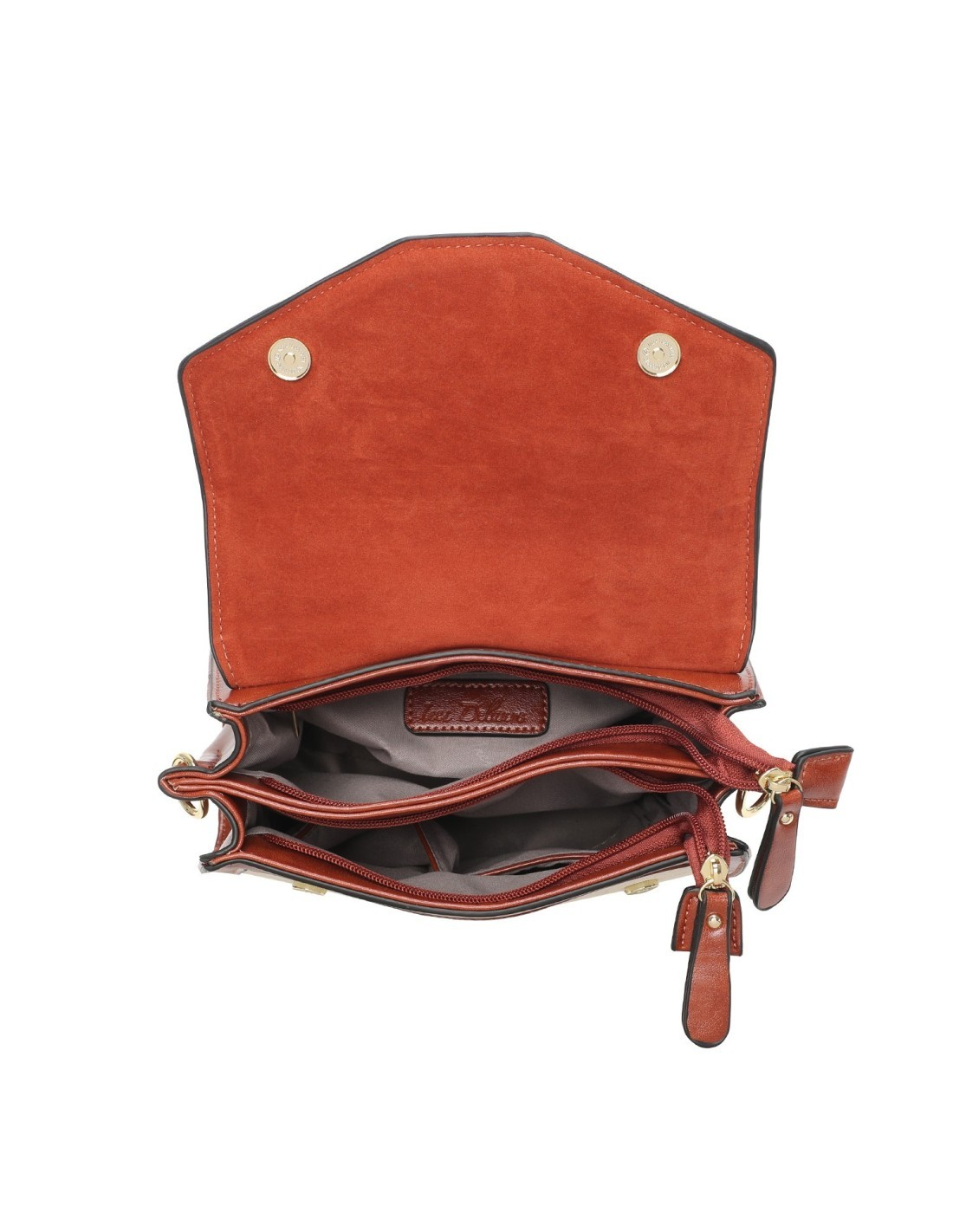 Elegante Zweifächer-Handtasche für formale Anlässe mittelgroß beige