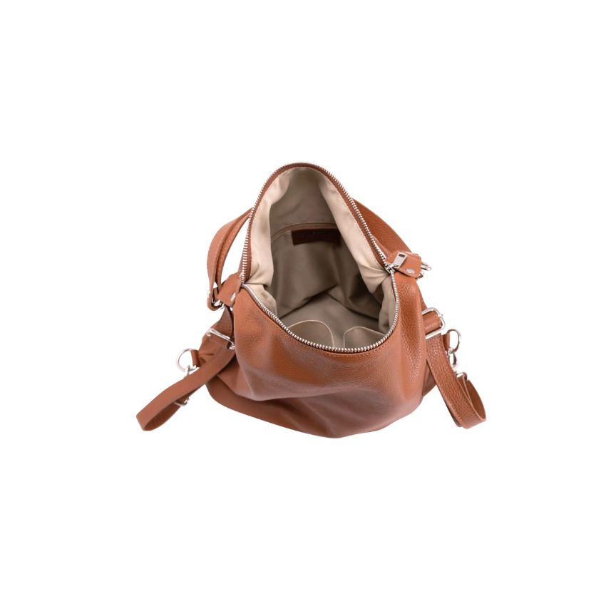 Damen Shopper Tasche aus Leder - tragbar als Umhängetasche oder Rucksack