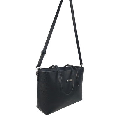 Damen Arbeitstasche elegante Tote-Bag Schwarz  Tragegurt