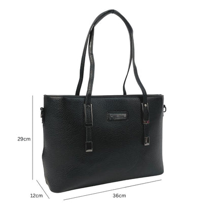 Damen Arbeitstasche elegante Tote-Bag Schwarz Größe