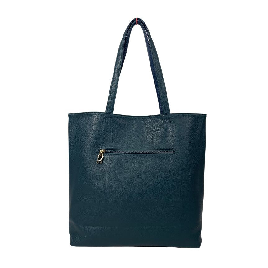 Damen Shopper Umhängetaschen 2-teiliges Set blau Rückseite