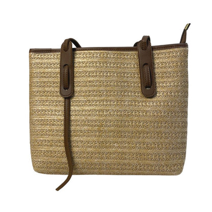 Strandtasche Damen Sommertasche beige Rückseite