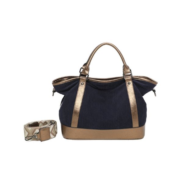 Geräumige Tragetasche. Duffel Bag mit goldenem Farbfinish, stilvoll und praktisch für Reisen, Sport und Alltag Schwarze Farbe