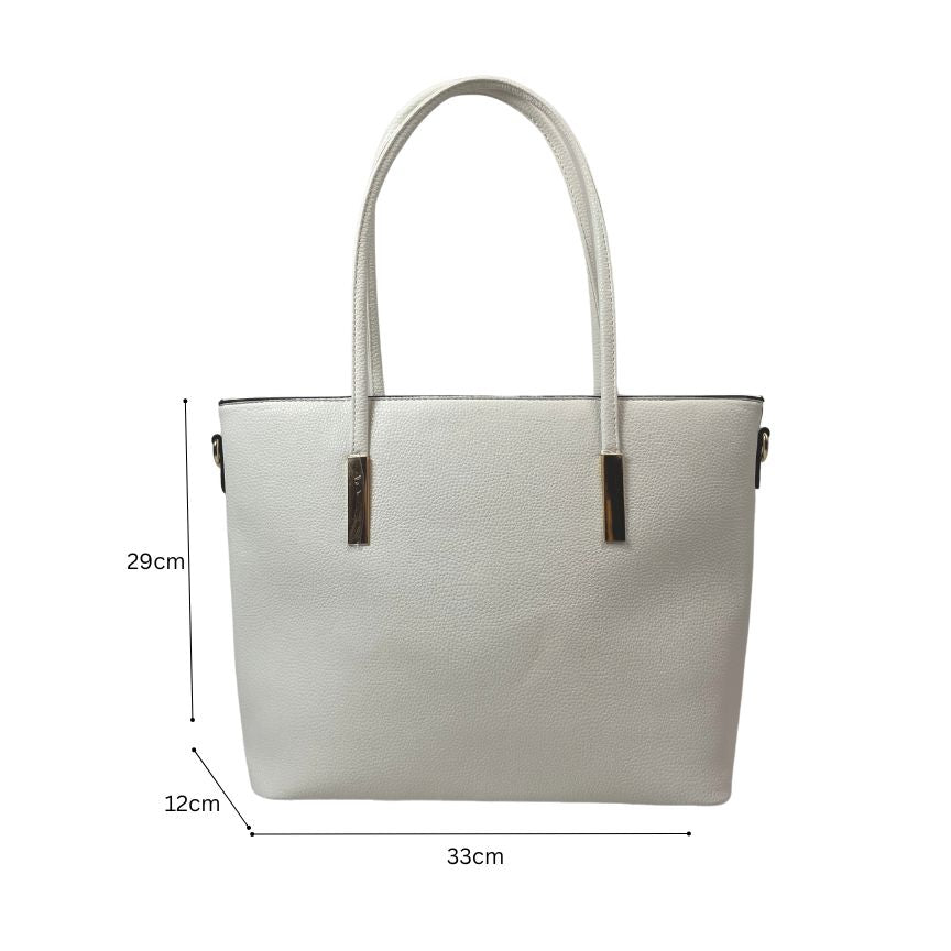 Tote Bag Damen Shopper weiß mittelgroß Abmesungen