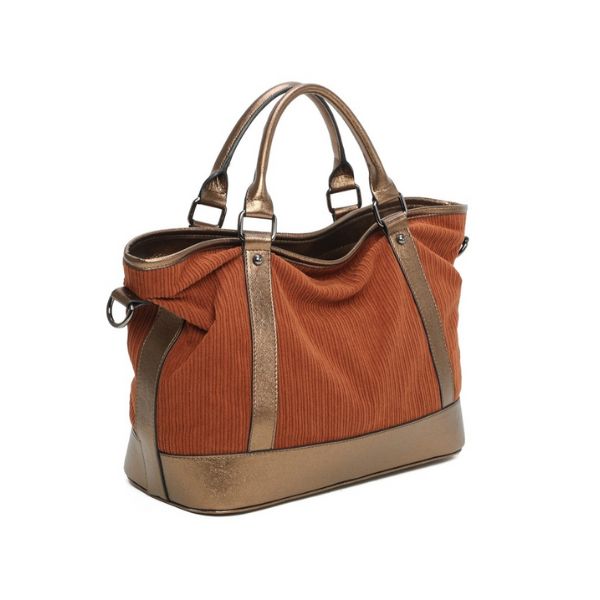 Geräumige Tragetasche. Duffel Bag mit goldenem Farbfinish, stilvoll und praktisch für Reisen, Sport und Alltag bronze Farbe