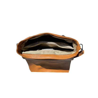 Italienische Leder Henkeltasche für den Alltag - Schultertasche mittelgroß, schlicht