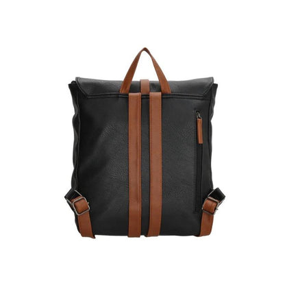 Multifunktionaler Schwarzer Rucksack mit Leder-Details - Edel & Geräumig