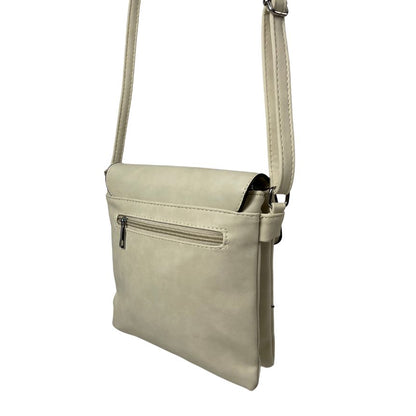 Damen Crossbodybag Alltags Umhängetasche klein beige Rückseite