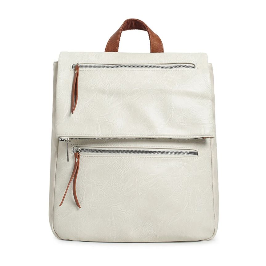 Alltagsrucksack Damen Uni-Rucksack beige Frontseite