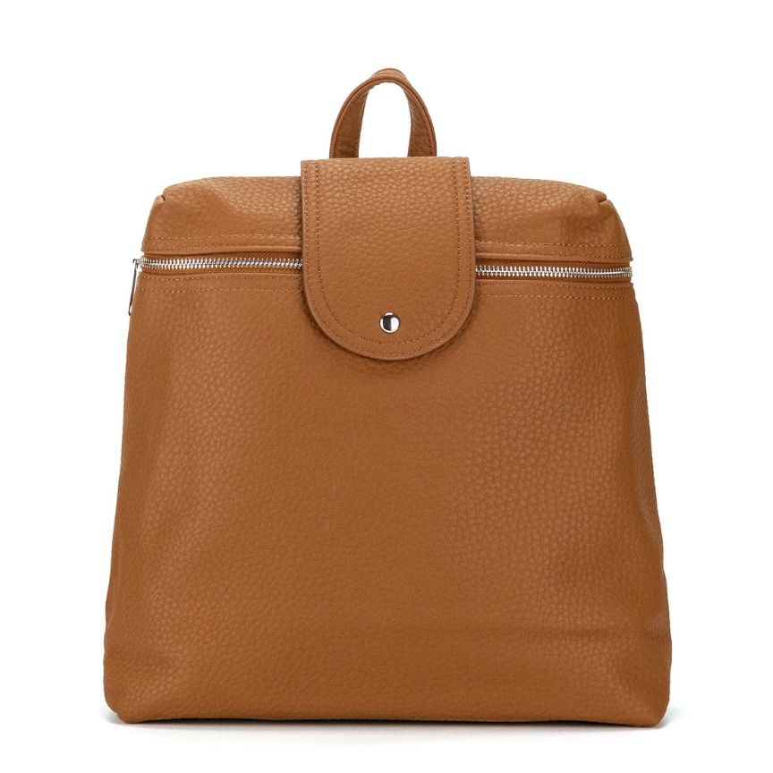 Schlichter Damen Alltagsrucksack Handgepäck braun Frontseite