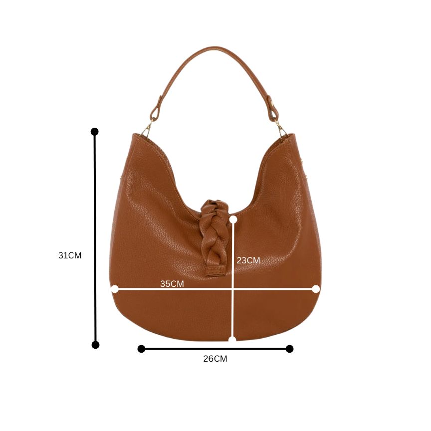 Elegante Lederhandtasche "Janice" - Handgefertigte Henkeltasche mit Flechtdetails