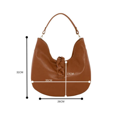 Elegante Lederhandtasche "Janice" - Handgefertigte Henkeltasche mit Flechtdetails