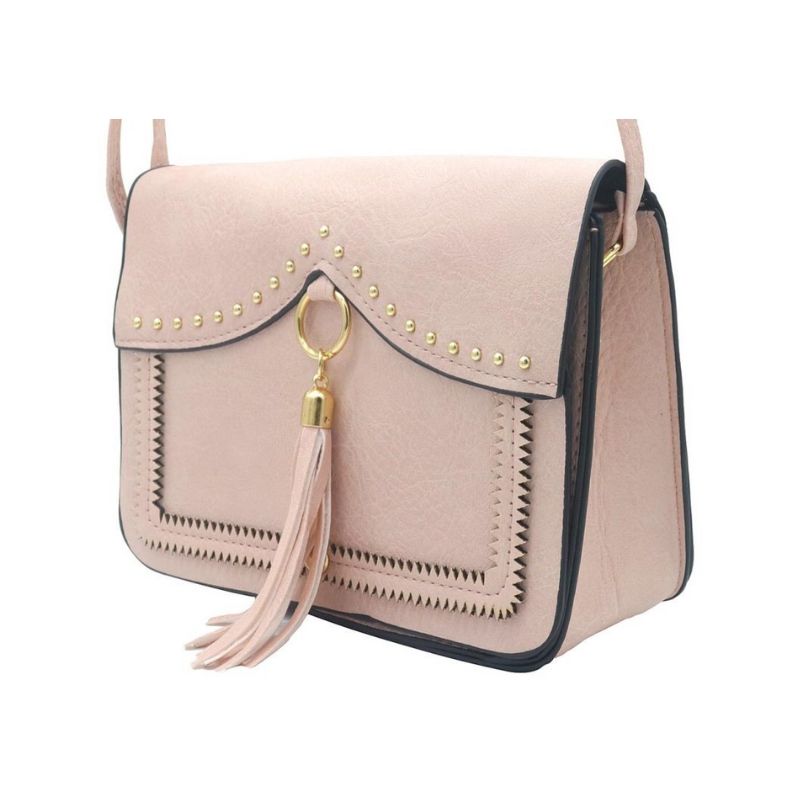 Elegante Handtasche mit Nieten - einzelfach perfekt für besondere Anlässe rosa