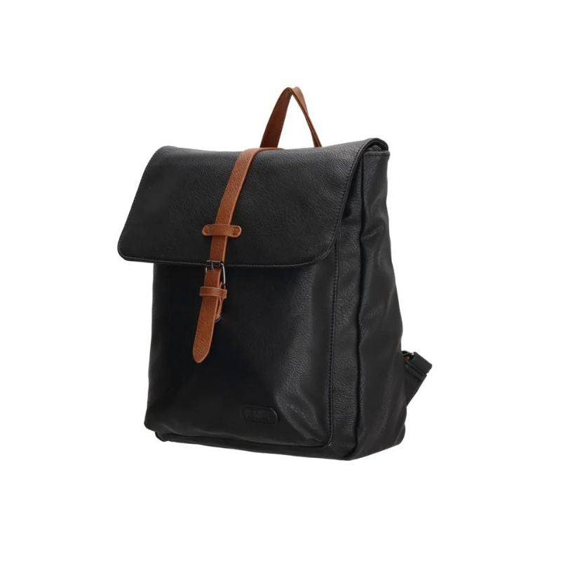 Multifunktionaler Schwarzer Rucksack mit Leder-Details - Edel & Geräumig