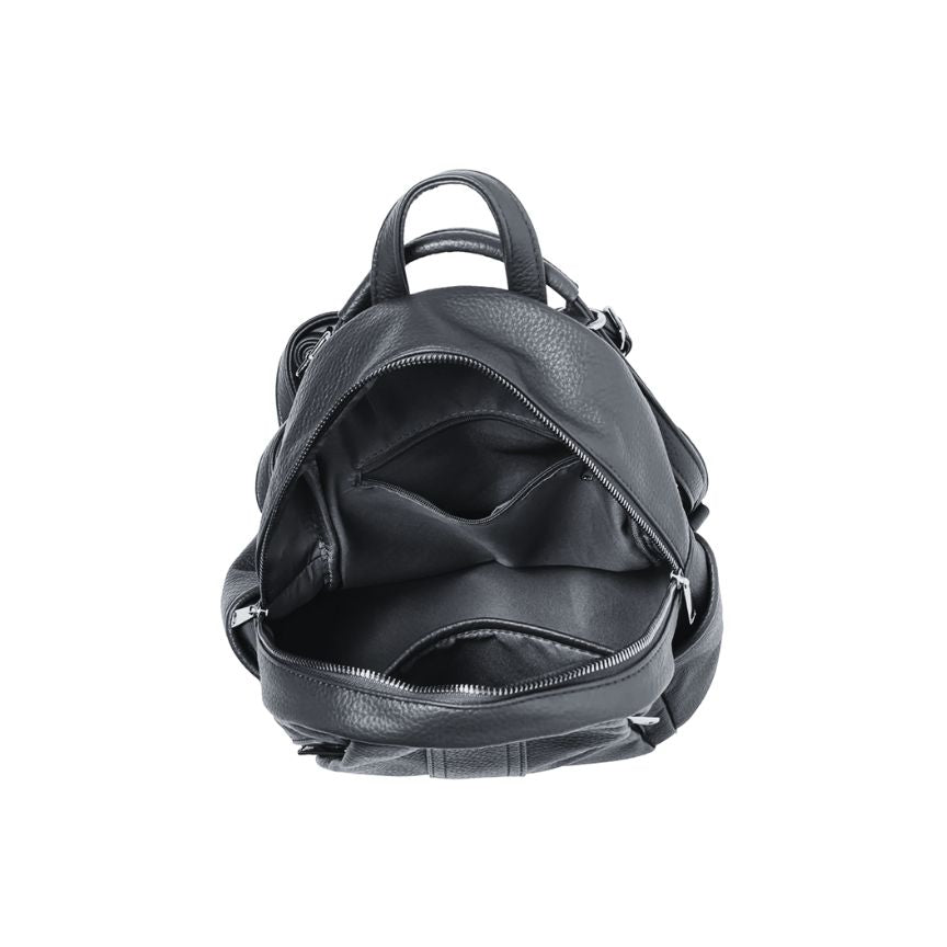 Alltagsrucksack Damen Handgepäck Rucksack schwarz diverse Innentaschen